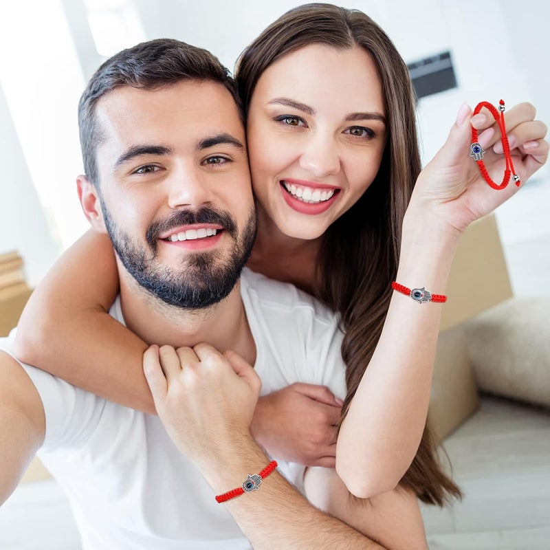 Jadive 20 Pcs Red Protection Good Luck Bracelet Red String of Fate Adjustable Bracelet Braided Knot Kabbalah Rope for Lover Couple Friend Women Men - Image 5